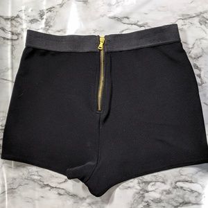 Black Shorts with Gold Zipper